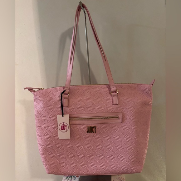 Juicy Couture Handbags - Juicy Couture Back to Juicy Tote Pink Bag with Metallic Accents NWT 18x13
